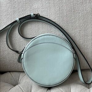 Banana Republic Elegant Leather Mint Green Round Crossbody Bag
